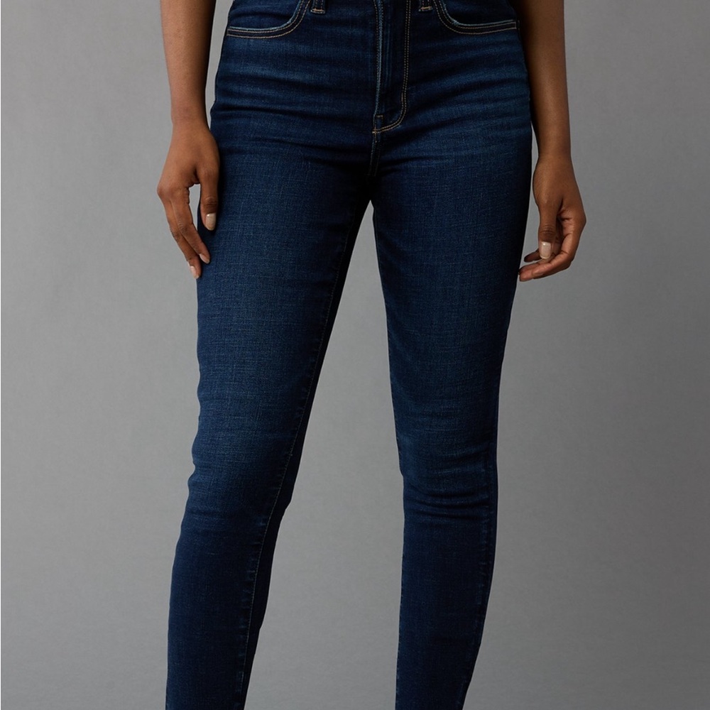 American Eagle Outfitters Blue Skinny Jeans High-Rise Stretch